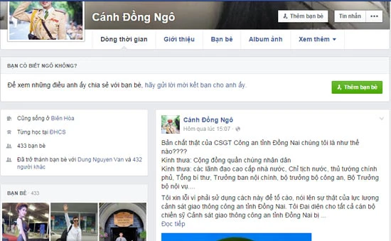 Công an Đồng Nai lên tiếng về vụ tân lãnh đạo bị nói xấu trên facebook