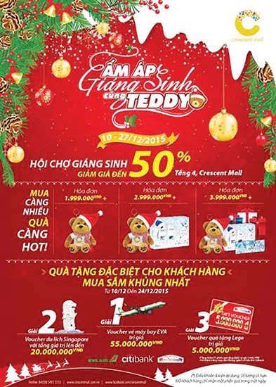 Ấm áp Giáng sinh cùng Teddy tại Crescent Mall