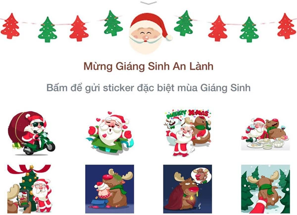 Zalo tung bộ sticker Giáng sinh