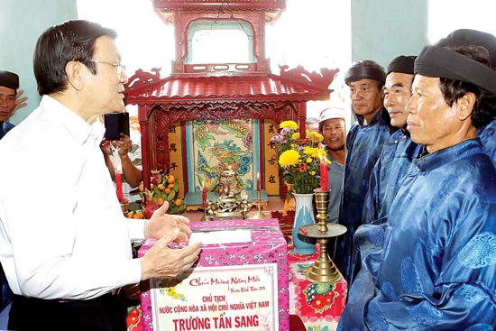 Chủ tịch nước Trương Tấn Sang thăm quê hương Hải đội hùng binh Hoàng Sa