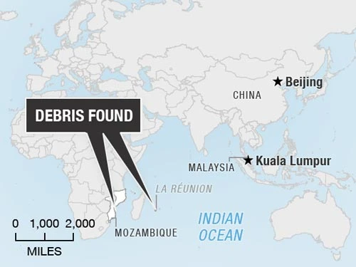 Mảnh vỡ máy bay ở Mozambique có thể thuộc MH370