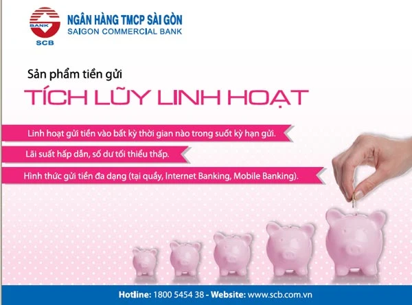 “Bỏ heo đất” sinh lời thông qua tích lũy linh hoạt tại SCB