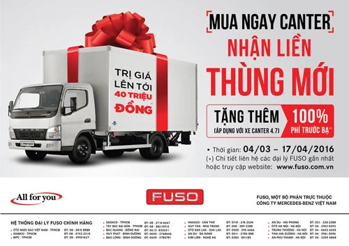 “Mua ngay Canter, nhận liền thùng mới”