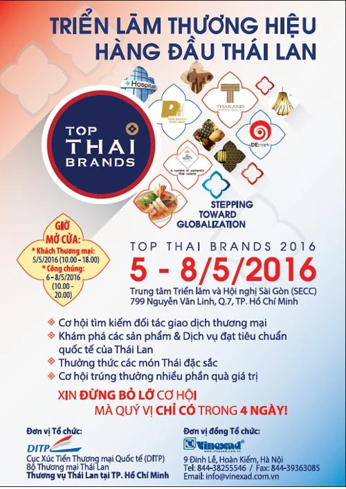 Triển lãm Thương hiệu hàng đầu Thái Lan 2016 tại TPHCM