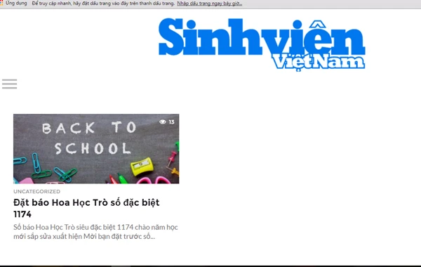 Website báo Sinh viên Việt Nam bị tấn công