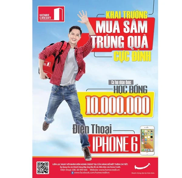 Mua sắm khai trường, trúng thưởng iPhone 6 từ Home Credit