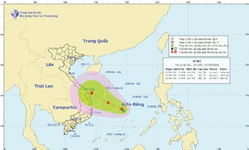 Áp thấp nhiệt đới mạnh lên, hướng về vùng biển Trung bộ