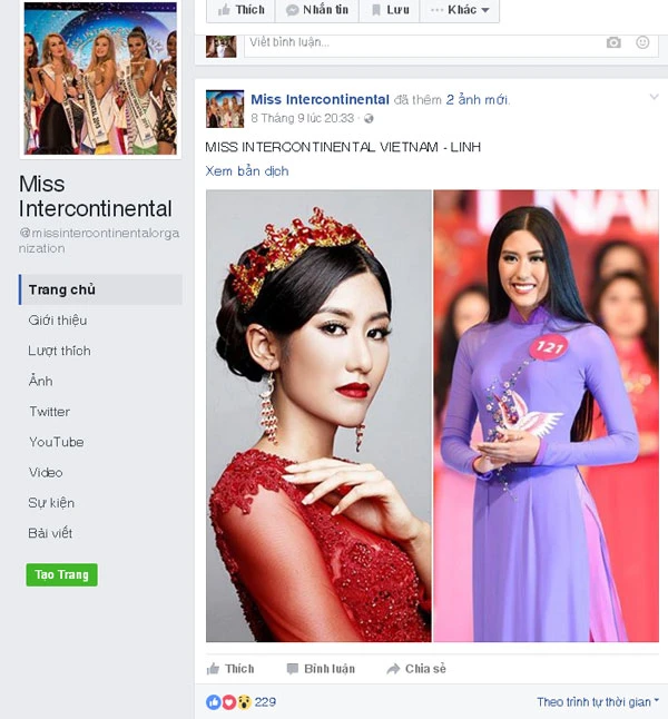Có tên trên Fanpage chính thức Miss Intercontinental, Ngô Trúc Linh vẫn từ chối tham dự