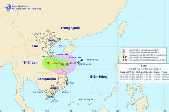 Áp thấp nhiệt đới gây mưa lớn trên diện rộng