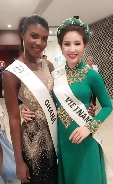 Áo dài Bảo Như mặc tại chung kết Miss Intercontinental lấy cảm hứng từ gốm sứ Việt