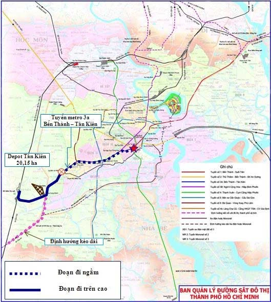 Kinh phí xây dựng tuyến metro Bến Thành - Tân Kiên dự kiến gần 3 tỷ USD