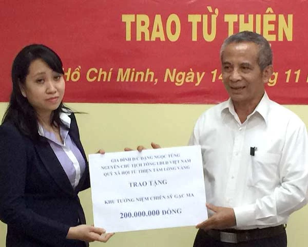 Tặng quỹ từ thiện 740 triệu đồng tiền phúng điếu