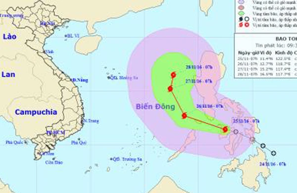 Áp thấp nhiệt đới đã mạnh lên thành bão Tokage