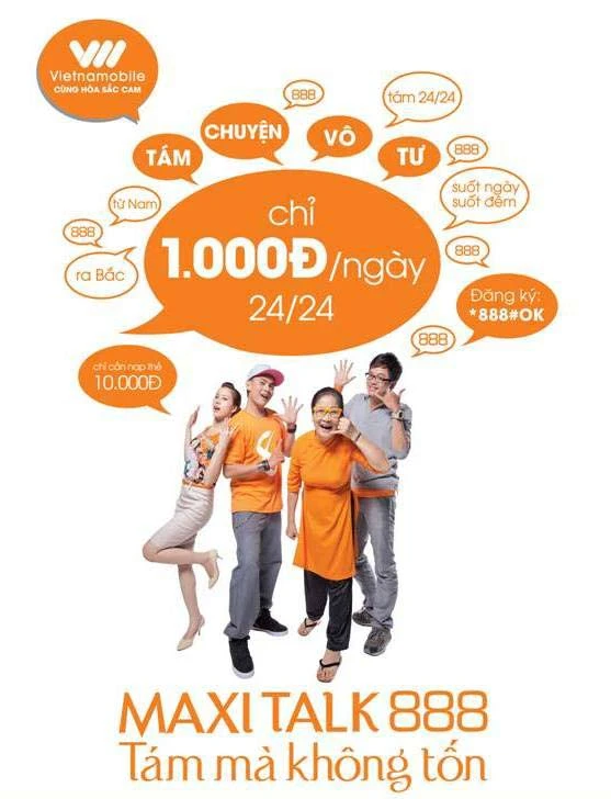 Maxi Talk 888 siêu tiết kiệm chỉ 1.000 đồng/ngày