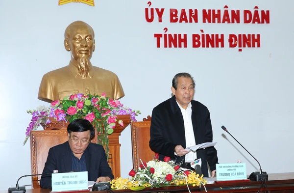 Phó Thủ tướng Trương Hòa Bình thăm và làm việc tại tỉnh Bình Định