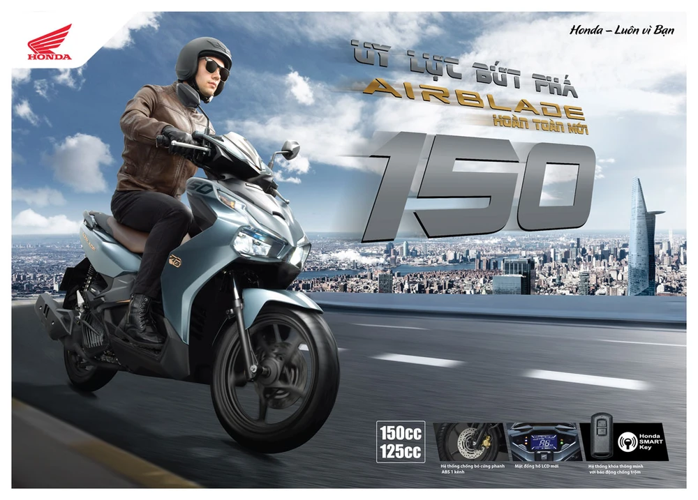 Honda Việt Nam giới thiệu phiên bản hoàn toàn mới Honda Air Blade 150cc/125cc: Uy lực bứt phá