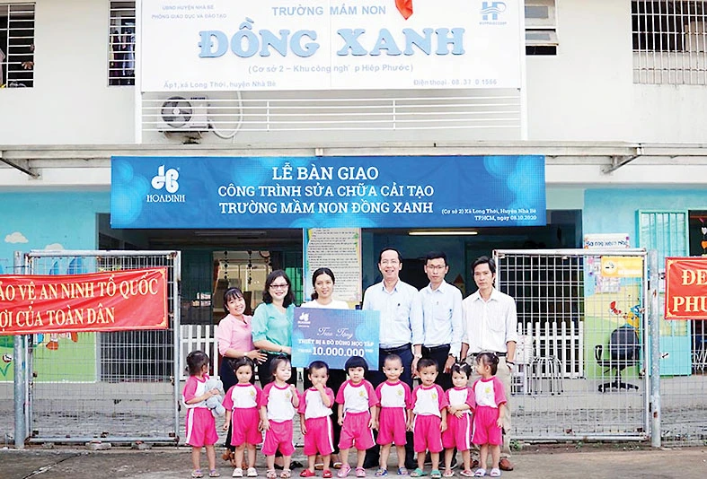 Hòa Bình tài trợ cải tạo Trường Mầm non Đồng Xanh (Cơ sở 2)