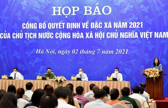 Họp báo công bố quyết định về đặc xá năm 2021 của Chủ tịch nước Cộng hòa Xã hội chủ nghĩa Việt Nam sáng 2-7 vừa qua
