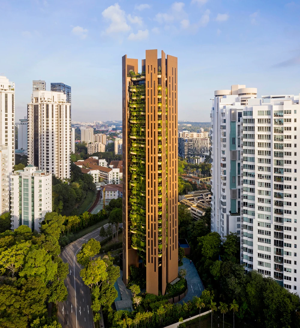Một chung cư với nhiều mảng xanh ở Singapore
