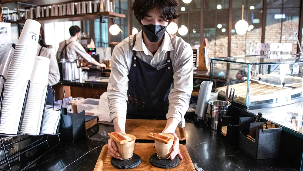 Một quán cà phê tại Seoul, Hàn Quốc