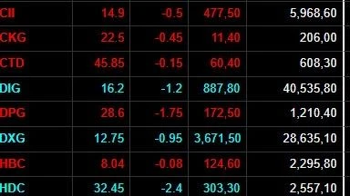 Cổ phiếu bất động sản chìm trong sắc đỏ và xanh lơ 