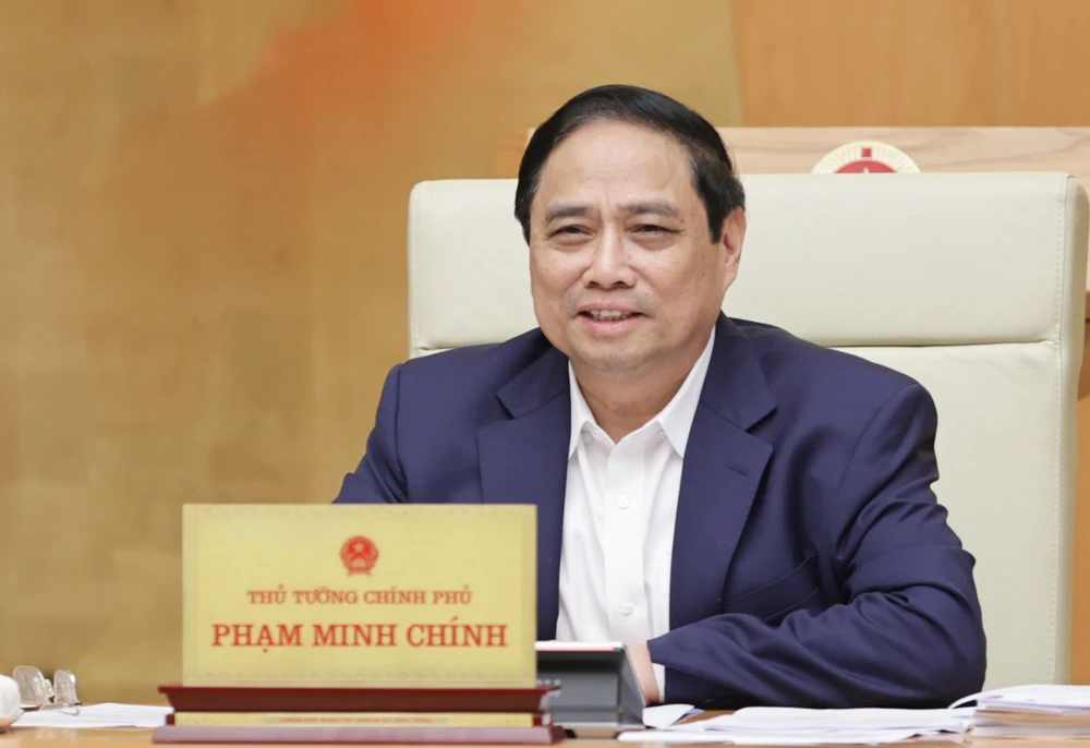 Thủ tướng Phạm Minh Chính chủ trì và phát biểu tại phiên họp Chính phủ thường kỳ, sáng 4-11. Ảnh: VIẾT CHUNG