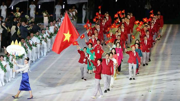 Đoàn thể thao Việt Nam tại Asiad 19. Ảnh: P.MINH
