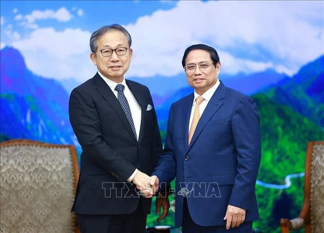 Thủ tướng Phạm Minh Chính tiếp Đại sứ Nhật Bản tại Việt Nam Yamada Takio tới chào từ biệt nhân dịp kết thúc nhiệm kỳ công tác tại Việt Nam. Ảnh: TTXVN
