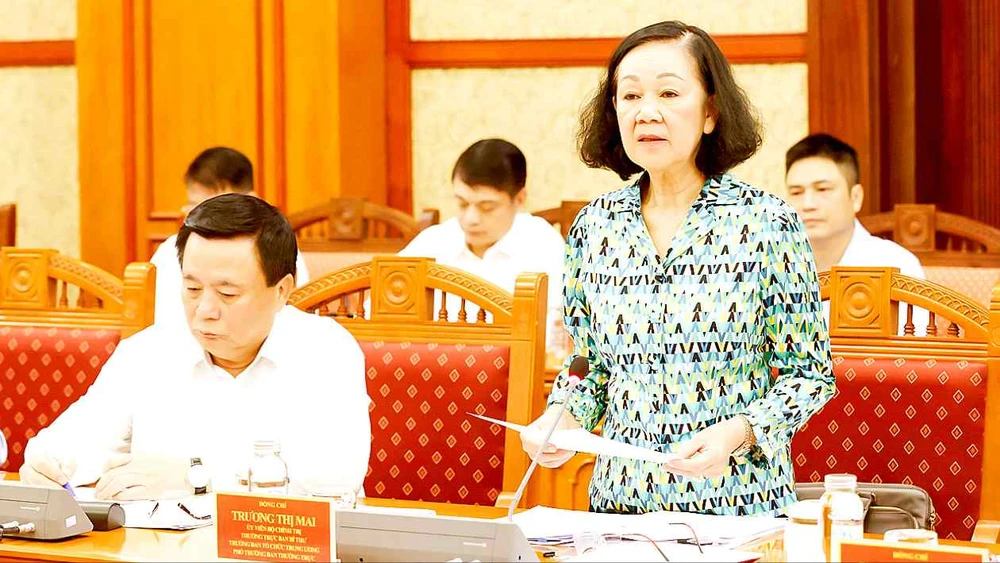 Thường trực Ban Bí thư Trương Thị Mai, Phó Trưởng Ban Thường trực Ban Chỉ đạo, chủ trì phiên họp