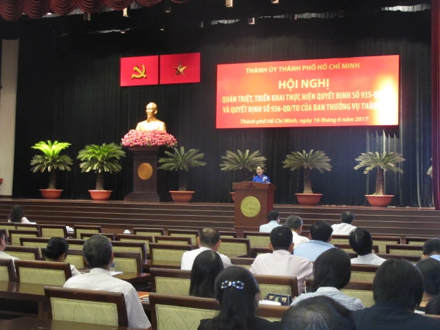Phó Bí thư Thành ủy TPHCM Võ Thị Dung phát biểu chỉ đạo hội nghị