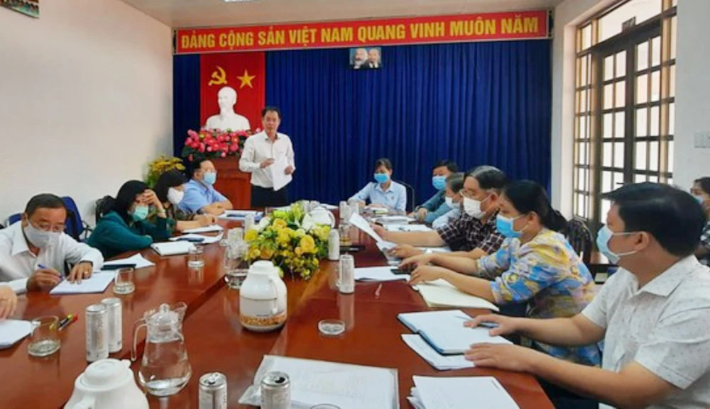Phó Chủ tịch Thường trực Ủy ban MTTQ Việt Nam TPHCM Nguyễn Thành Trung phát biểu tại buổi làm việc