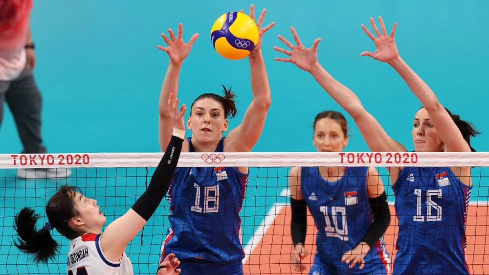 Đội tuyển Serbia có chiến thắng nhẹ nhàng trước Hàn Quốc để giành tấm HCĐ bóng chuyền nữ Olympic. Ảnh: REUTERS