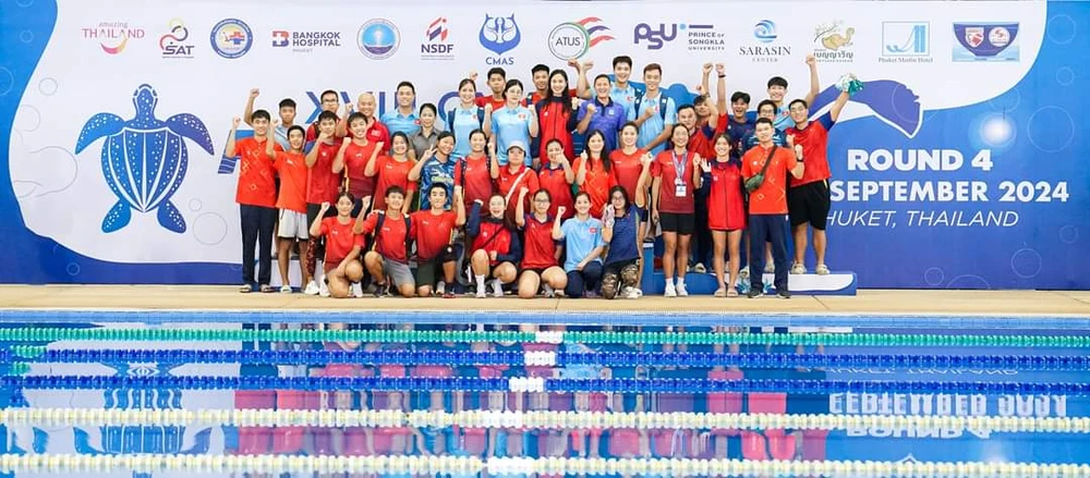 Đội tuyển lặn Việt đạt 26 HCV tại giải Finswimming World Cup 2024. Ảnh: HCMC Finswimming 