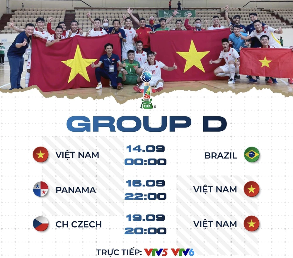 Lịch thi đấu của độii tuyển Việt Nam tại bảng D. Ảnh: TSNFC