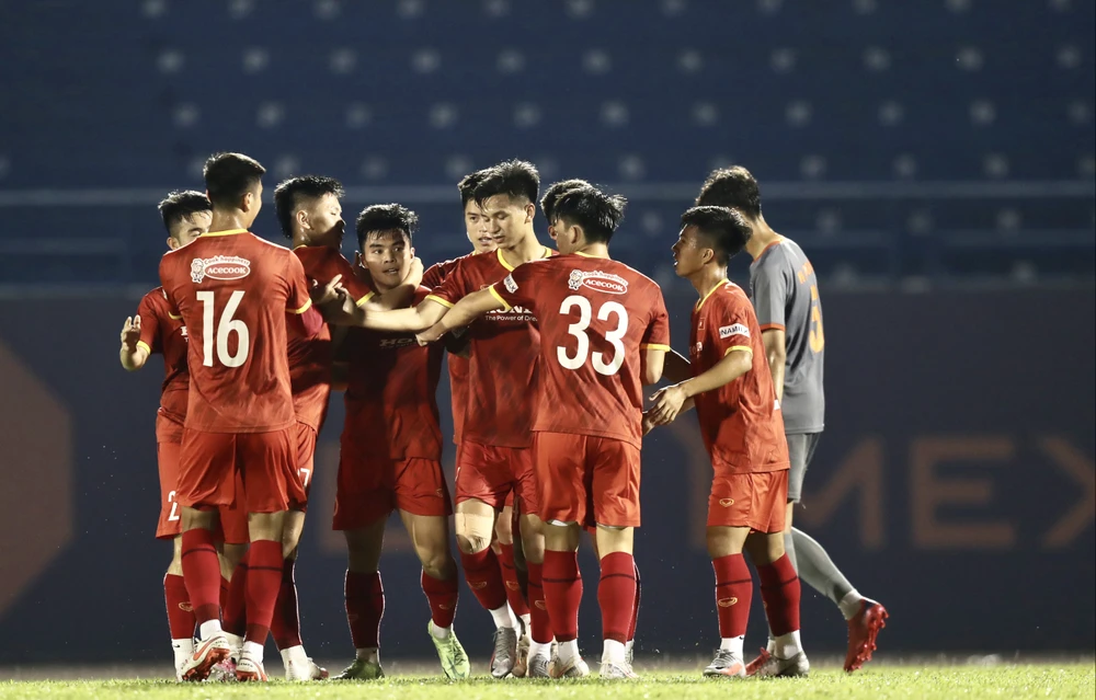 U22 Việt Nam giành chiến thắng trước U19 Bình Dương ở trận giao hữu chuẩn bị cho Giải U22 Đông Nam Á 2022. Ảnh: DŨNG PHƯƠNG