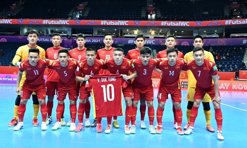 Đội tuyển futsal Việt Nam vừa lọt vào vòng 1/8 Futsal World Cup 2021. Ảnh: ANH TRẦN