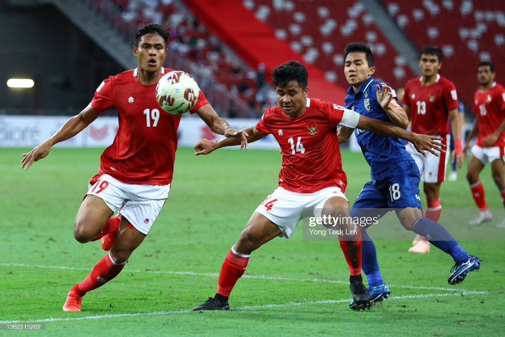 Trung vệ Fachruddin (trái) và hậu vệ Asnawi (phải) của U23 Indonesia từng dự AFF Cup 2020. ẢNH: GETTY