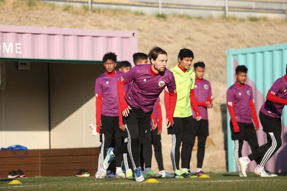 U23 Indonesia đang trải qua chuyến tập huấn ở Hàn Quốc. ẢNH: PSSI