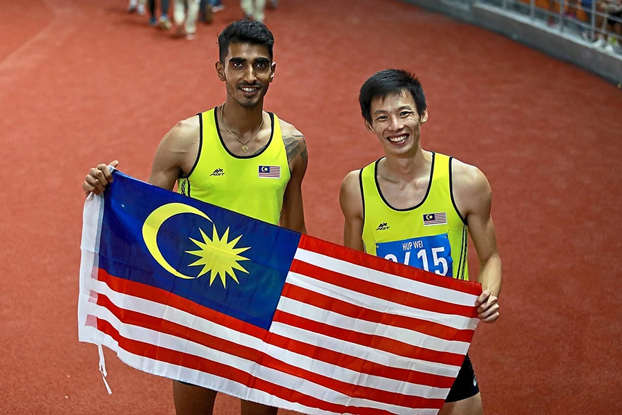 Bộ đôi nam VĐV nhảy cao Lee Hup Wei và Nauraj Singh Randhawa của Malaysia từng dự Olympic 2020