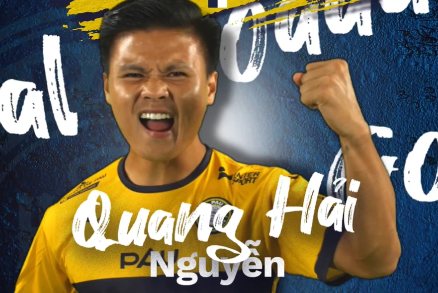 Quang Hải đã có bàn thắng đầu tiên cho Pau FC. ẢNH: CLB
