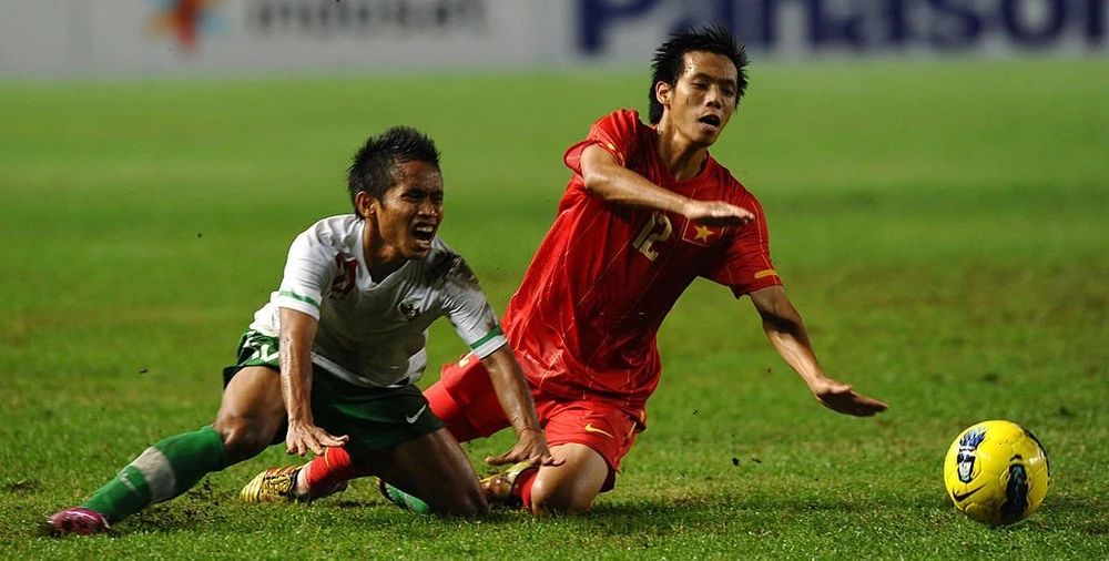 Văn Quyết là tuyển thủ Việt Nam duy nhất từng thi đấu với U23 Indonesia ở sân Gelora Bung Karno tại SEA Games 2011. ẢNH: GETTY