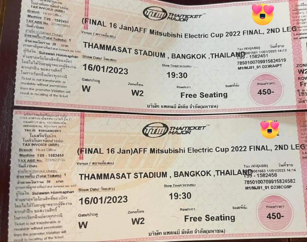Giá vé xem trận chung kết giữa Thái Lan và Việt Nam tăng phi mã 