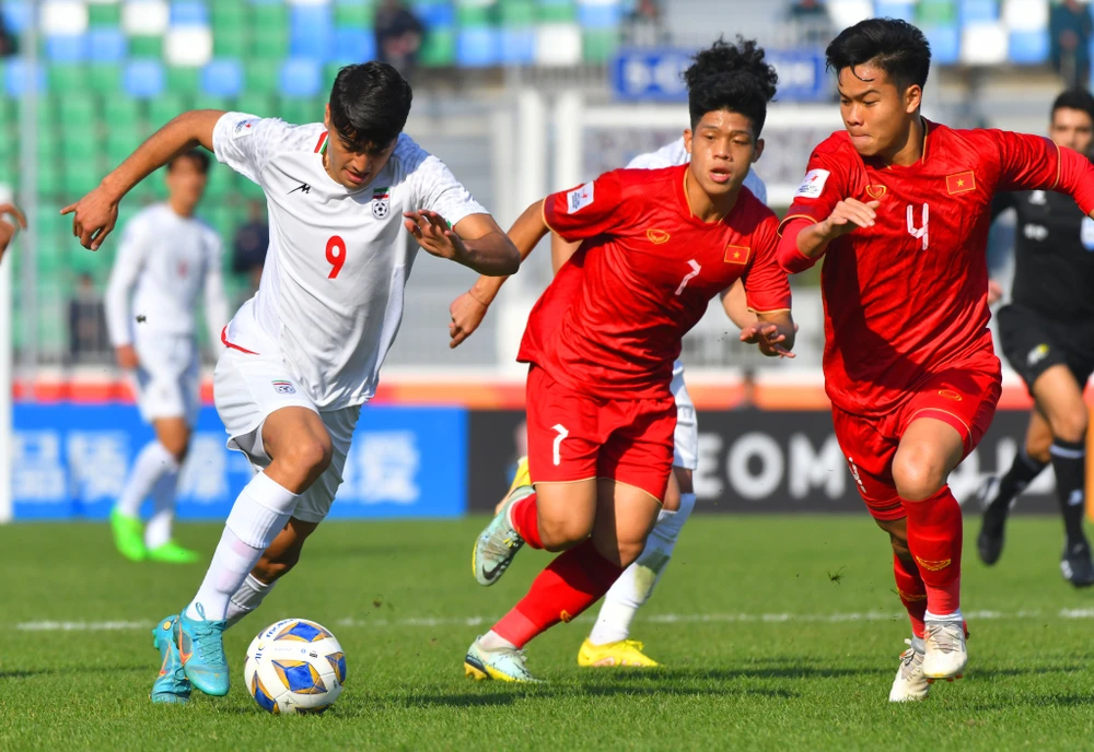 U20 Việt Nam nhận thất bại 1-3 trước U20 Iran. ẢNH: AFC 