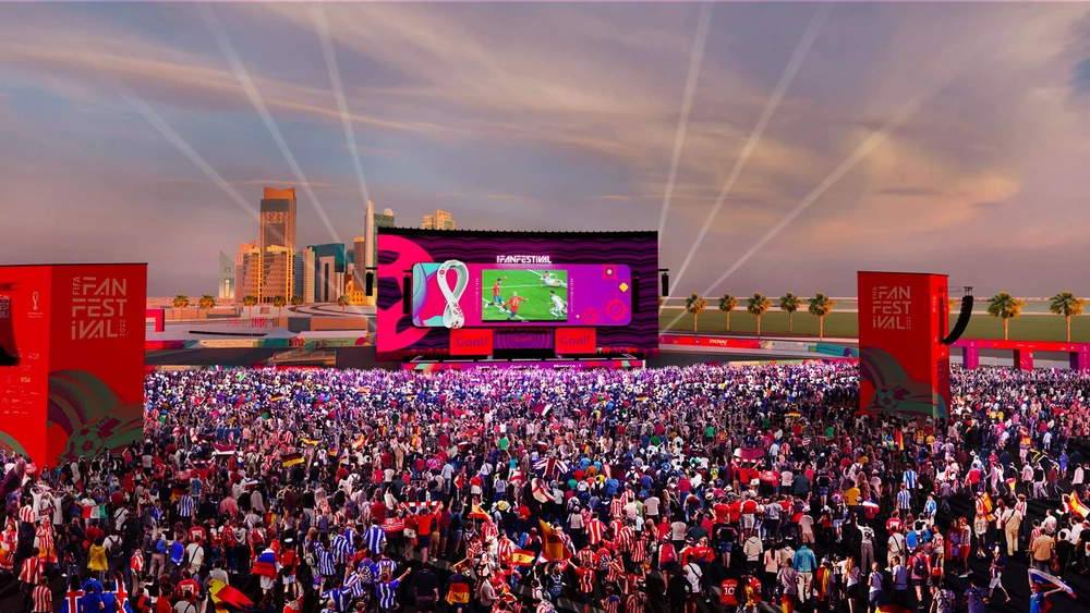 Một Fan Zone ở World Cup 2022 tại Qatar. 