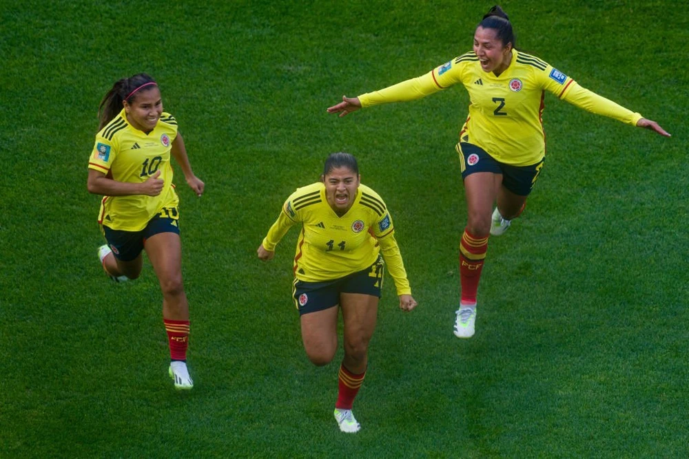 Niềm vui của Colombia ở trận ra quân World Cup nữ 2023. ẢNH: GETTY 