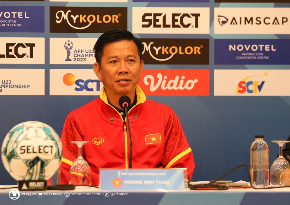 HLV Hoàng Anh Tuấn hạ mục tiêu cùng U23 Việt Nam tiến vào trận chung kết Giải U23 Đông Nam Á 2023. Ảnh: ĐOÀN NHẬT