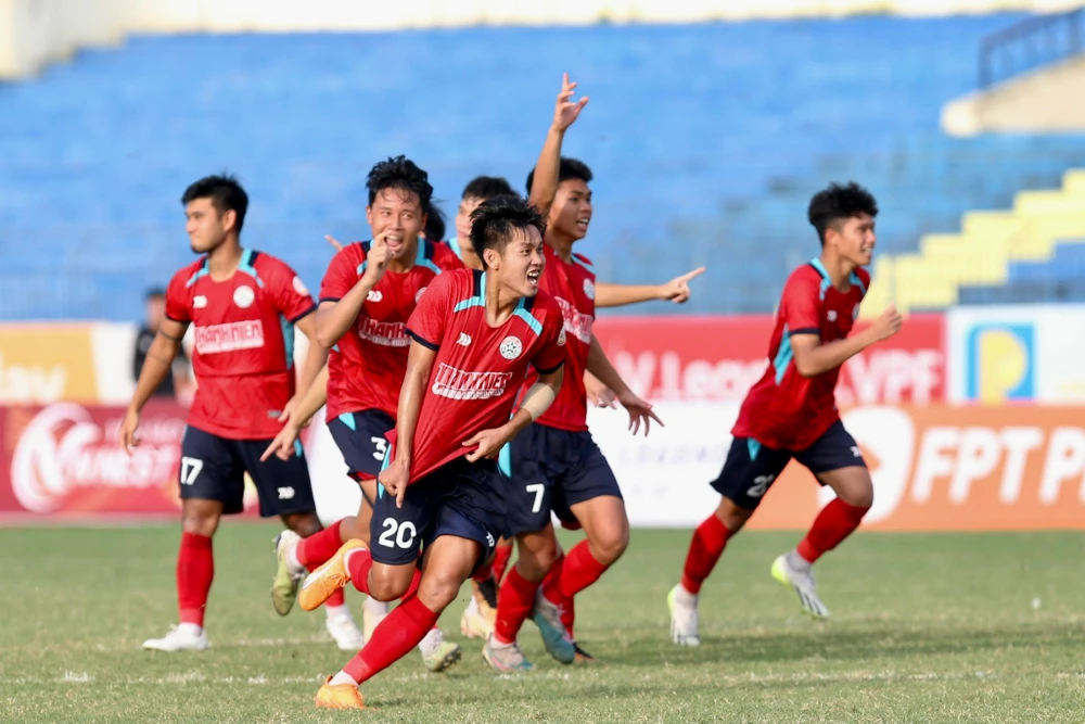 U21 PVF giành quyền vào chơi trận chung kết Giải U21 quốc gia 2023. ẢNH: KHẢ HÒA 