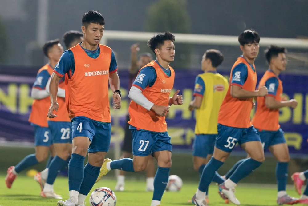 Đội tuyển Việt Nam tích cực tập luyện chuẩn bị cho trận ra quân gặp chủ nhà Philippines ở vòng loại World Cup 2026. 