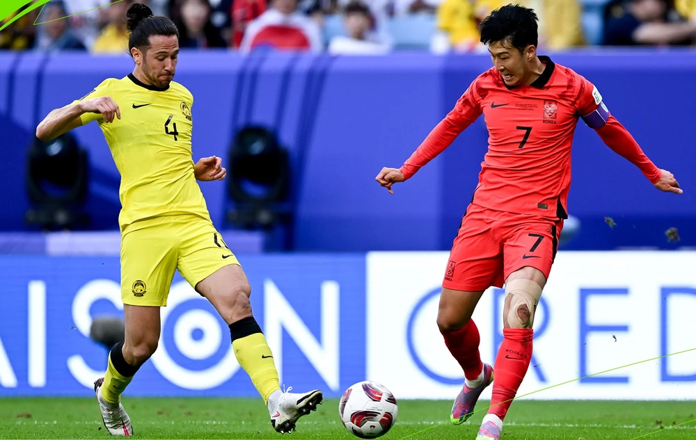 Son Heung-min cùng các tuyển thủ Hàn Quốc bị Malaysia cầm hòa. ẢNH: AFC 