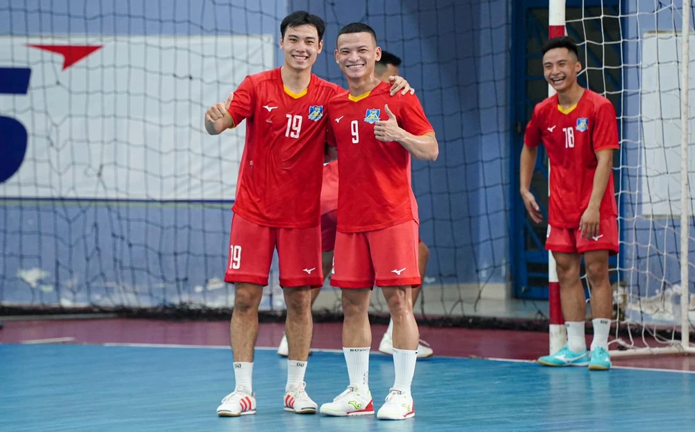 Các cầu thủ Thái Sơn Nam TPHCM hướng đến mục tiêu bảo vệ chức vô địch Giải futsal VĐQG 2024. ẢNH: ANH TRẦN 